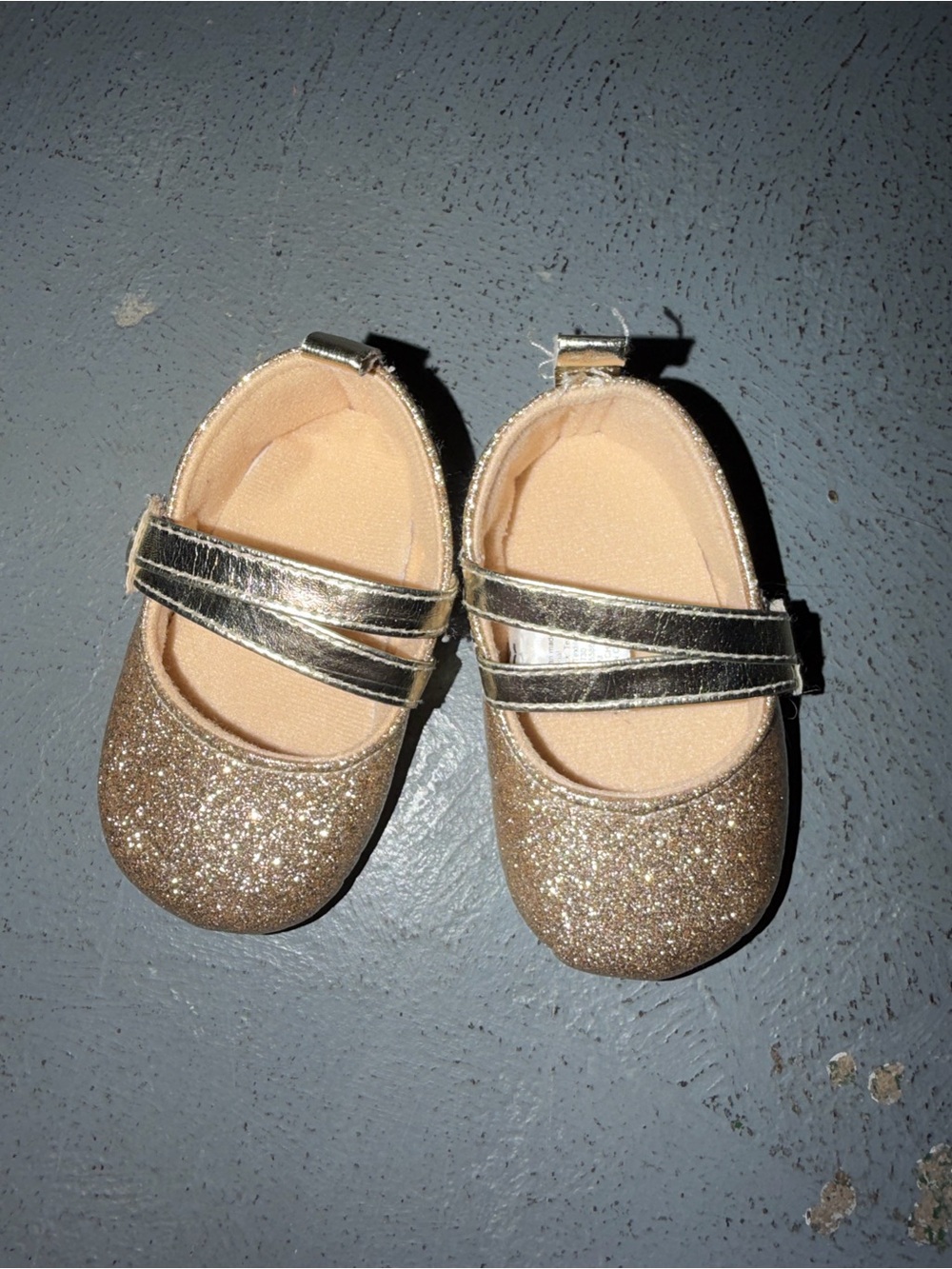 Girls' Sparkle Mary Jane Shoes in Gold 6-9 months